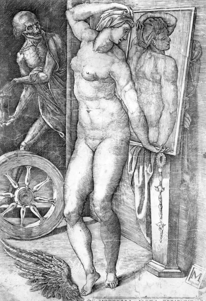 Nudo che osserva Se stessa in uno specchio